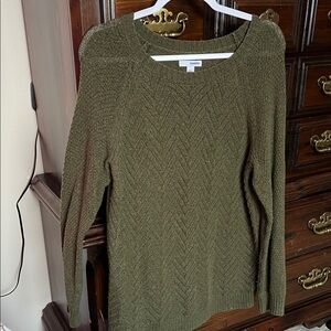 Sonoma Forest Green Women's Crew Neck Sweater